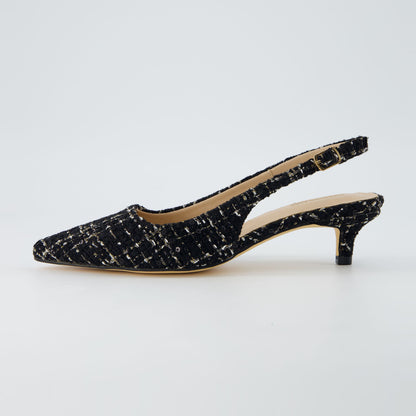 Cushionaire Buzz Tweed Kitten Heel