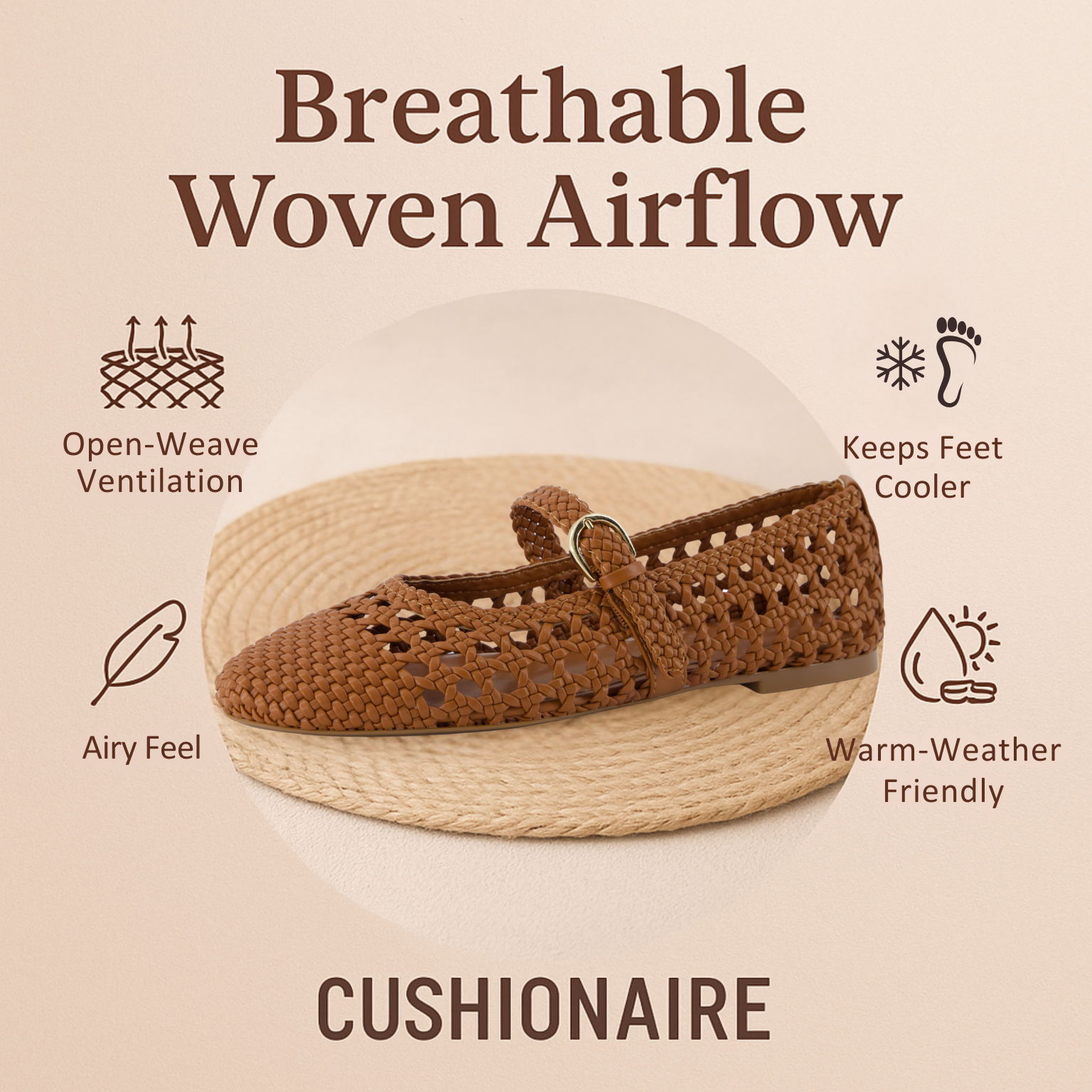 Cushionaire Windsor Woven Mary Jane