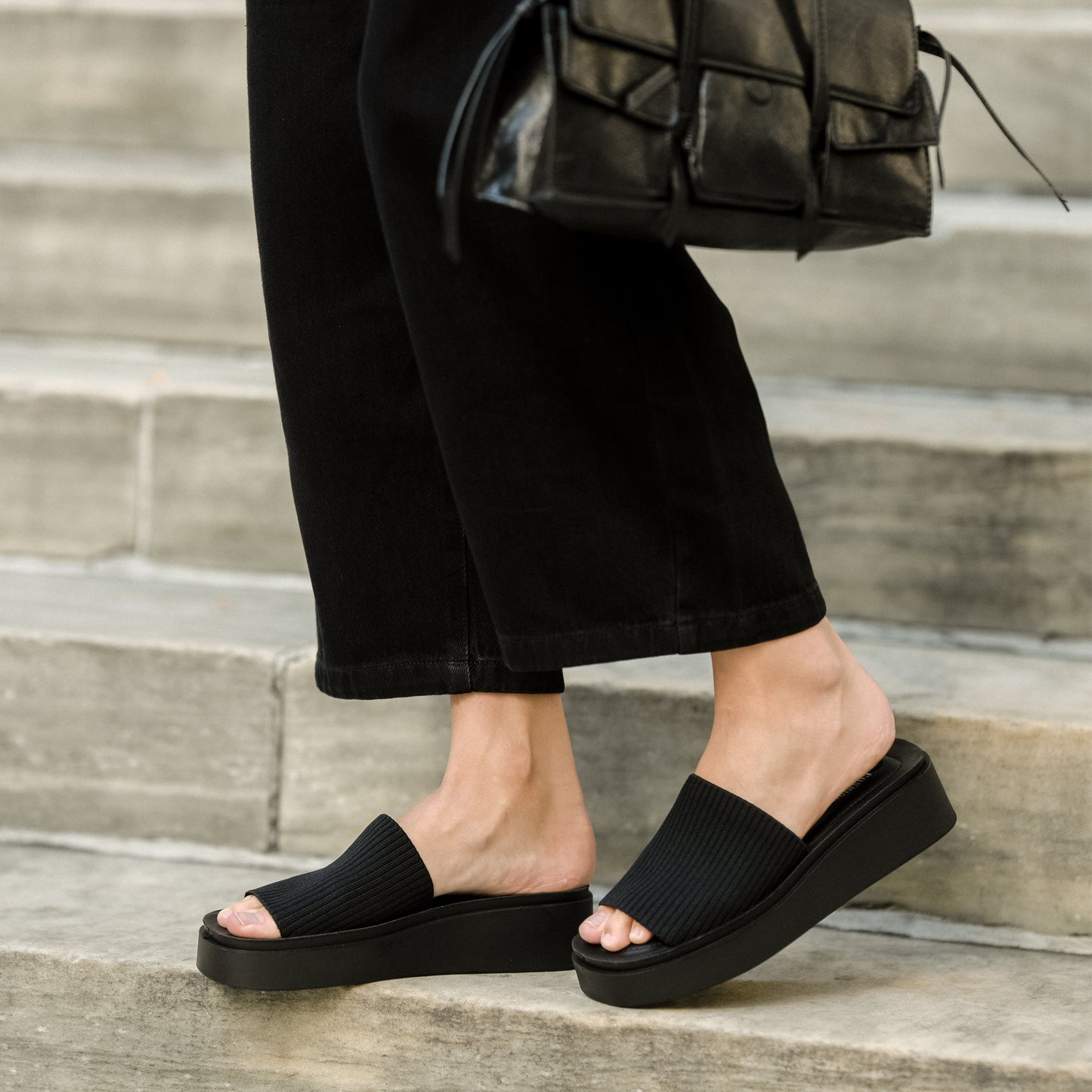 Cushionaire Pim Knit Platform Sandal