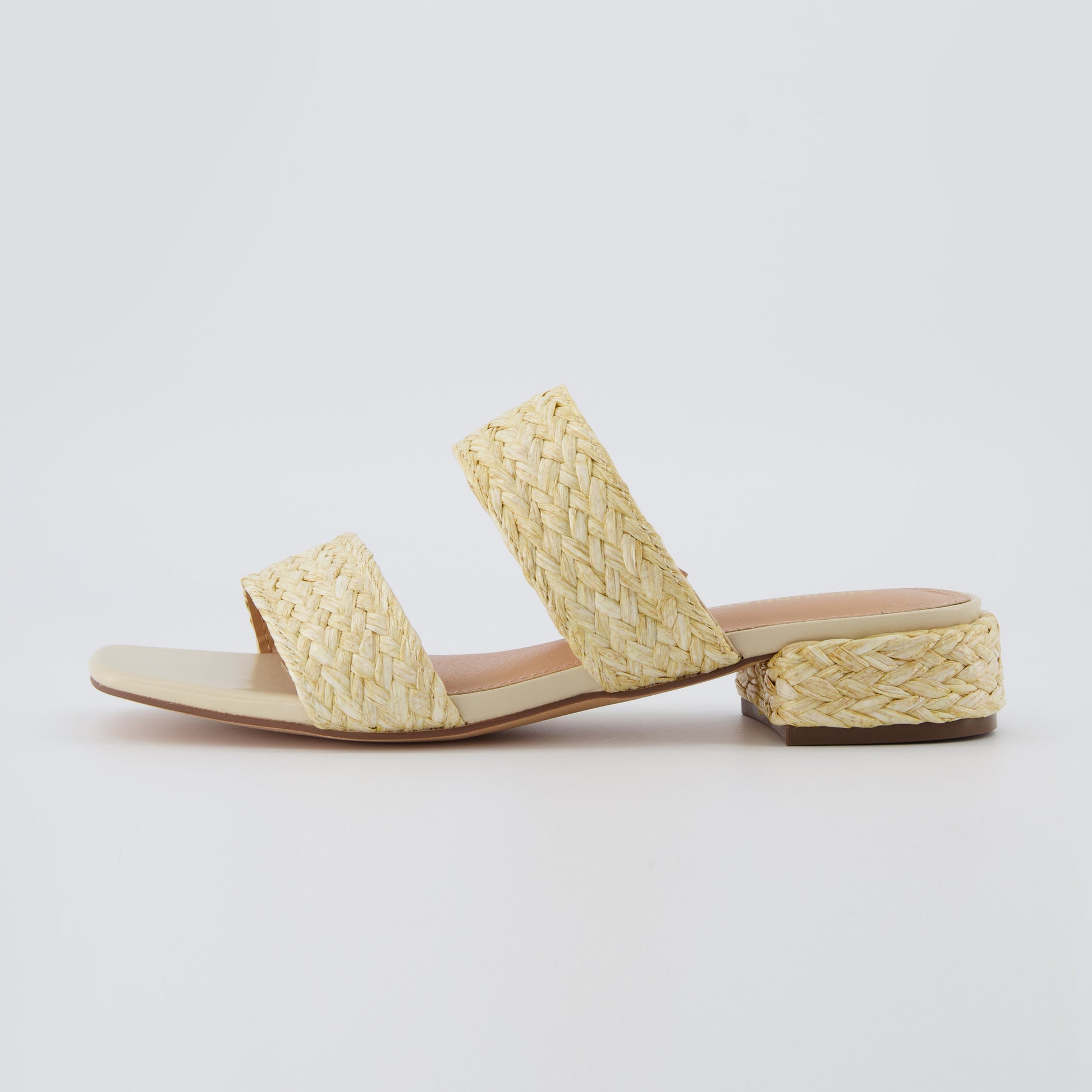 Cushionaire Niki Raffia Block Heel Sandals
