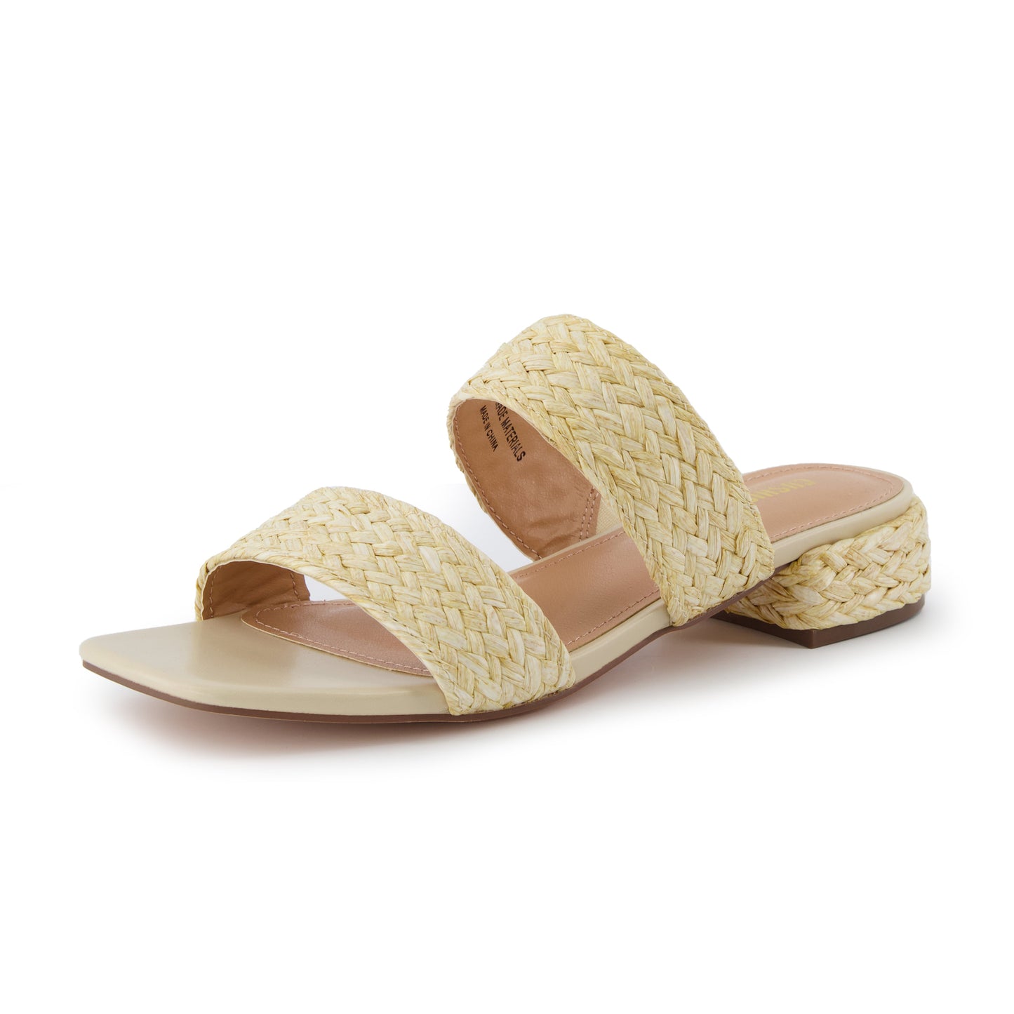 Cushionaire Niki Raffia Block Heel Sandals