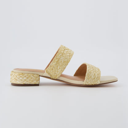 Cushionaire Niki Raffia Block Heel Sandals