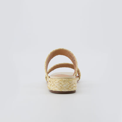 Cushionaire Niki Raffia Block Heel Sandals
