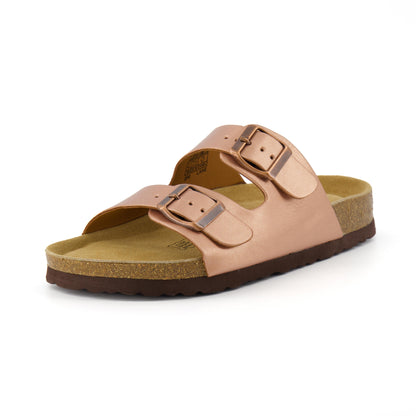 Cushionaire Lane Cork Footbed Sandal Metallics