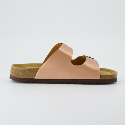 Cushionaire Lane Cork Footbed Sandal Metallics
