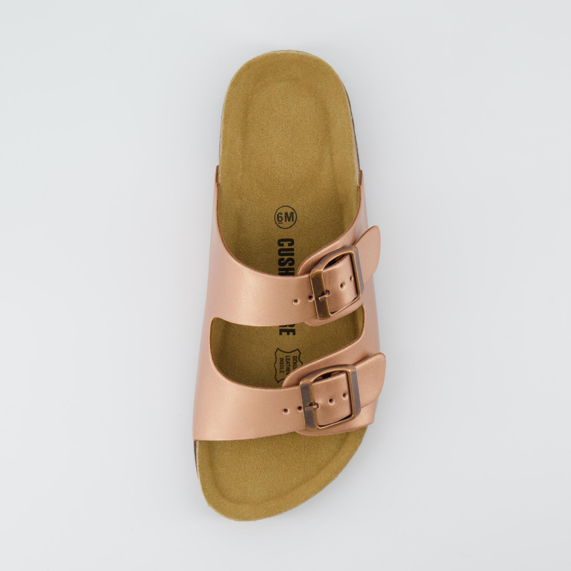 Cushionaire Lane Cork Footbed Sandal Metallics